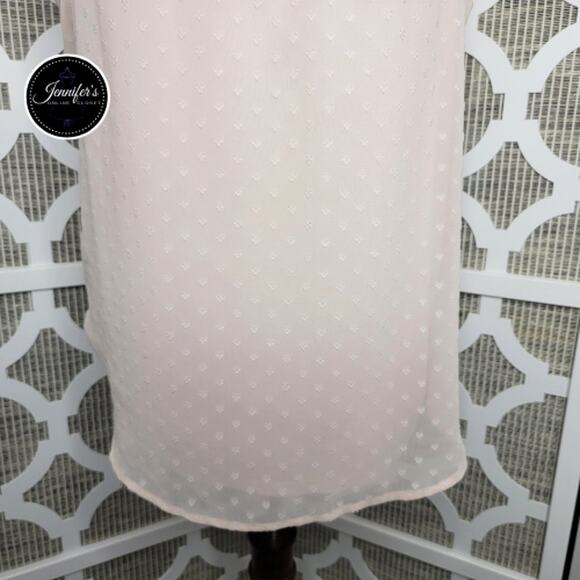 Candie's Women's Blush Swiss Dot/Heart Double Strap Blouse Size L - Picture 4 of 12